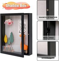 MDF Front Opening Schaduwdoos Diepe Kist Magnetische Deur Linnen Bord Gedroogde Bloem Foto Bruiloft Cadeau OEM Groothandel Milieuvriendelijk