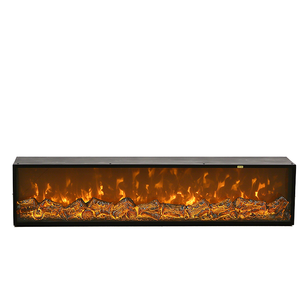Chimenea Eléctrica Empotrable con Carcasa Negra, Control Remoto, Vidrio Reforzado, Llama de Carbono Simulada, 52 Pulgadas, Decorativa - Product Image 1