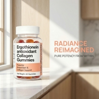 Bonbons gélifiés au collagène antioxydant ergothionéine sans sucre, faciles à prendre, avec extrait naturel en bouteille