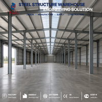 Bâtiment métallique préfabriqué moderne en acier à pignon, à travée libre, avec panneaux bicolores, pour entrepôt, atelier, garage de stockage pour petites entreprises et stockage d'équipement