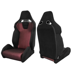 Sièges baquets de course automobile en cuir PU noir, logo personnalisé, paire de sièges sport, ajustement universel - Product Image 3