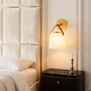 Industrial <b>Wall</b> Lamp Copper Body White Shade E26 LED Bulb <b>Switch</b> Control <b>Wall</b> Mounted Bedroom Corridor <b>Lighting</b> - Product Image 1