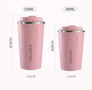 Gobelet en acier inoxydable 380ml Smart Touch Tasse à café thermique à double paroi isolée sous vide avec couvercle d'affichage étanche pour les fêtes - Product Image 5