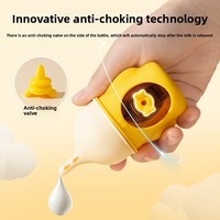Biberon anti-étouffement en silicone bionique pour animaux de compagnie, biberon d'allaitement pour chatons et chiots nouveau-nés, distributeur de nourriture portable pour les voyages