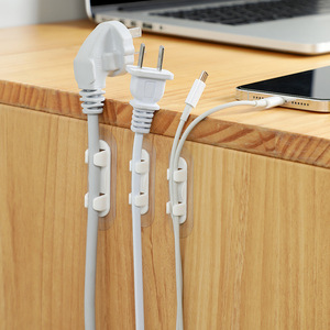 Cable <b>Clip</b> Self Adhesive Acrylic Single <b>Hook</b> Wall Mount Cable Management Organizer For Home Office Use - Product Image 3