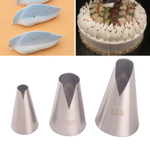 Stainless Steel Piping Tip Set 3 Piece V Shape For Butter Cream Cake Decorating Reusable - Product Image 2