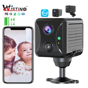 Wistino 4MP Mini caméra <span class=keywords><strong>Wifi</strong></span> intérieure 2400mAh batterie polymère Vision nocturne Caméra réseau PIR audio bidirectionnelle couleur - Product Image 1