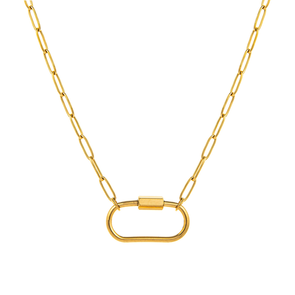 Cadena de eslabones Pap Loop (dorada) con figura principal individual.