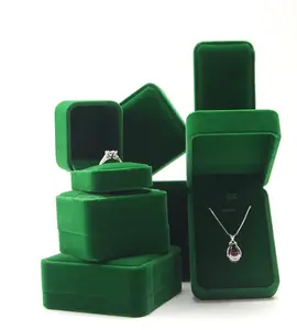 WEIMEI quadratisches Set dunkelrot samt Schmuckverpackung Ring-Schachtel oem-Logo Schmuckschachtel für Ring-Halsband Ohrringe