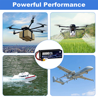 Batterie Lipo RC 6S 22.2V 8000mah 40C, étui souple avec XT60 pour drone FPV, grand stock