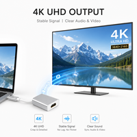 Adaptateur USB-C vers HDMI 4K en alliage d'aluminium, convertisseur Type C vers HDMI pour MacBook Pro Air iPad Samsung Laptop vers moniteur TV