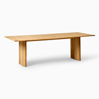 Ensemble de table de jardin au design moderne, table de salle à manger en teck massif, résistante à l'eau, durable, pour la maison et les restaurants