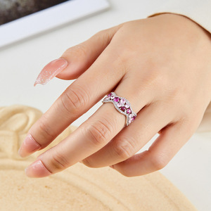 Openwork Ring With Micro Set Zircon Stones Niche Design Adjustable For Index Finger - Product Image 2