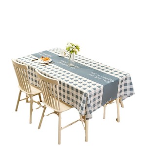 Nappe de table rectangulaire à motif quadrillé en PEVA, résistante à la chaleur, imperméable, résistante à l'huile, lavable, pour table à manger, table basse - Product Image 3