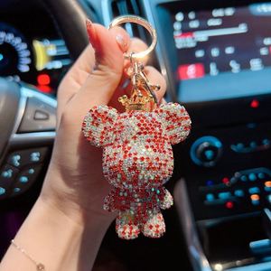 Nouveau porte-clés de luxe en métal avec strass et cristaux, motif ours mignon, pour sac et clés de voiture, pour filles - Product Image 5