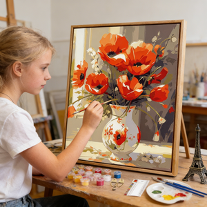 Maceta para Colorear Manualmente, Pintura por Números, Pintura Digital Tridimensional al Óleo, Acuarela, Regalo para Amigos, Niños - Product Image 1