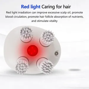 Testa elettrica massaggiatore cuoio capelluto rosso luce del cuoio capelluto dispositivo di massaggio mal di testa insonnia alleviare lo Stress rilassare la crescita dei capelli testa massaggiatore Ems