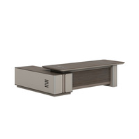 Combinaison moderne de bureau et chaise de direction avec configuration d'ordinateur pour une personne en PVC et en acier inoxydable