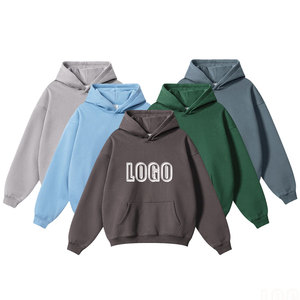 Sudadera con Capucha de Alta Calidad para <span class=keywords><strong>Hombre</strong></span>, Sudadera Unisex Extra Grande, con Capucha, Logotipo Personalizado, Bordado Pesado en Blanco - Product Image 1