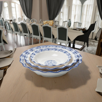 Grand bol à soupe rond en mélamine réutilisable en forme de fleur, nouveau style