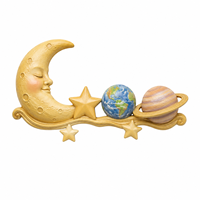 Décoration murale en résine personnalisée WeiVista, lune et étoiles, système solaire, pour chambre à coucher, salle de jeux