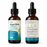 Gouttes liquides de DHA d'algues Clean Label pour enfants, formule végétalienne sans sucre et sans OGM pour le bien-être et la nutrition quotidiens, OEM ODM