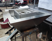 Maßgefertigte 316L Edelstahl Outdoor-Garten-Feuerschale mit Wasserspiel für Schwimmbäder