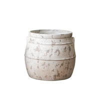 Urne florale rétro, pot à fleurs vintage en magnésium, jardinière décorative, pot de fleurs minimaliste moderne, ornement de sol émaillé noir, Chine