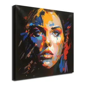 Original Art Handmade Abstract Portrait Palette Human Figure Face Oil Painting On Canvas For Living Room Wall Art Decor