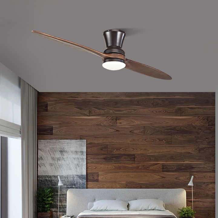 Twoblade ceiling fan light Nordic minimalist style suitable for living