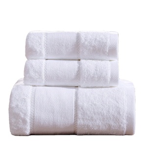 Serviette de toilette et de visage luxueuse en coton 100% pur blanc 500gsm 600gsm pour usage hôtelier - Product Image 1