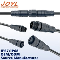 Connecteur circulaire étanche JOYL M12 IP67/IP68 à 2 broches 110V 8A, adapté au câblage d'automatisation mécanique