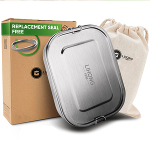 Fiambrera de acero inoxidable con sellado gratuito, caja Bento a prueba de fugas, contenedores de alimentos seguros para microondas para viajes, trabajo, almacenamiento de comidas - Product Image 1