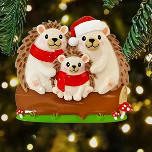 Adorno Navideño Personalizado de Resina con Forma de Erizo Ovalado Hecho a Mano, <span class=keywords><strong>Precio</strong></span> de Fábrica al por Mayor, Decoración Colgante con Nombre Personalizado - Product Image 2