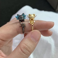 Nouvelle bague tendance petit ours - Design exquis et adorable, bague de doigt au look haut de gamme, élégant et cool, bague ouverte.