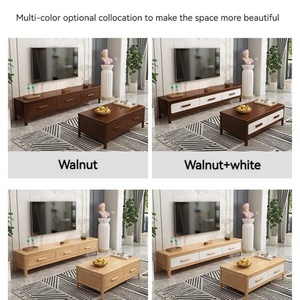 Juego de Muebles de Sala de Estar de Diseño Moderno y Lujoso, Mesa de Centro de Madera Estilo Nórdico, Mueble para TV - Product Image 6