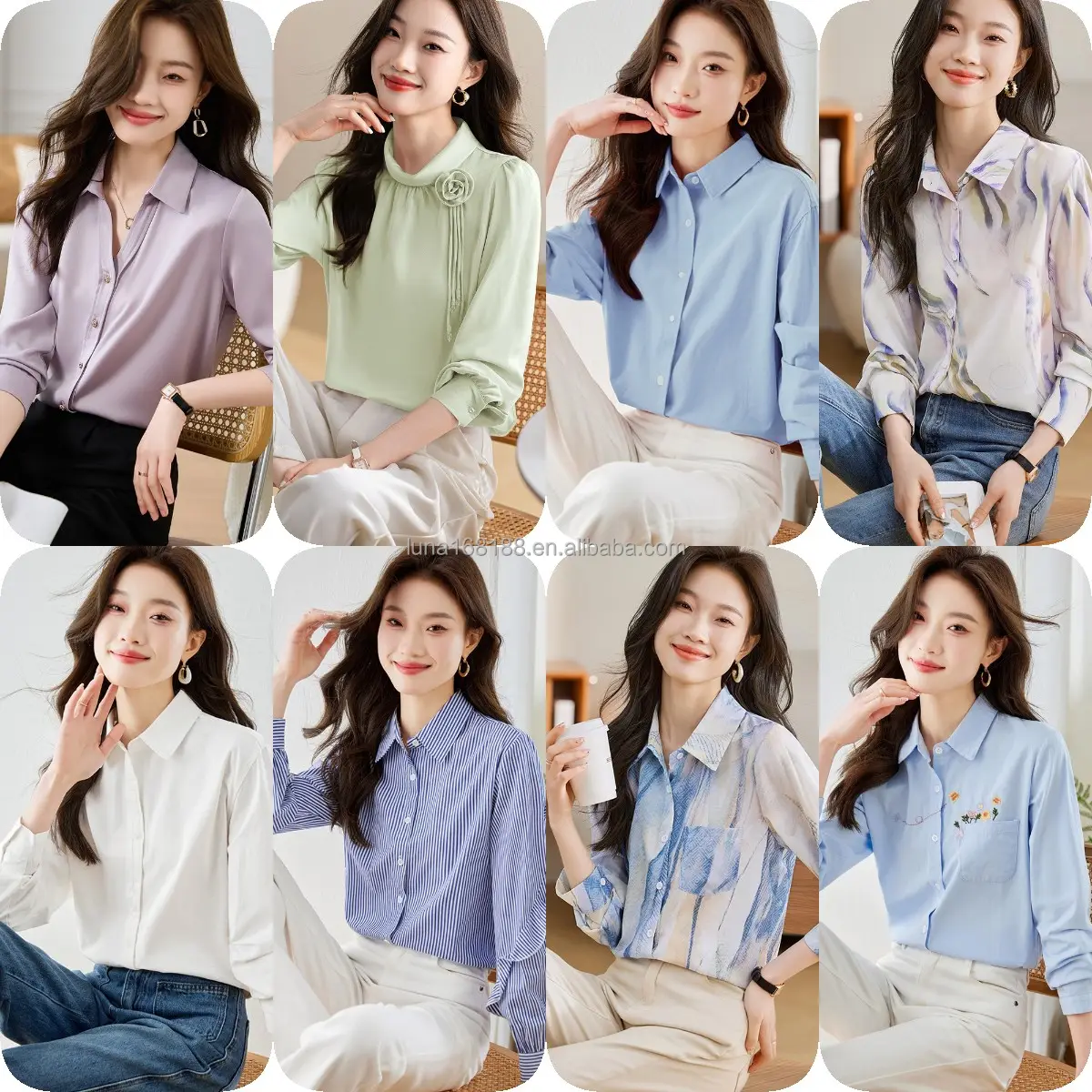 Usine en gros personnalisé affaires chemise blanche femmes à manches longues version coréenne mince vêtements de travail formels chemise pour femmes