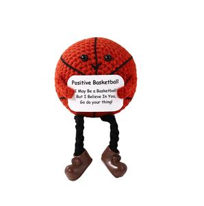 Baloncesto positivo Ganchillo Pierna larga Baloncesto de ganchillo con tarjeta de estímulo Muñecas DE APOYO DE BALONCESTO emocional de punto - Product Image 2