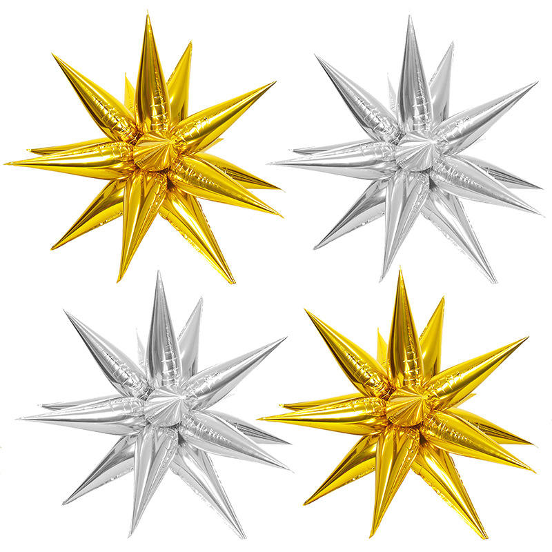 Nicro Wholesale Price 26inch DIY Multi Colors Exploding Star Balloons Photo Prop Party Decoration Large 3D Aluminum Foil Balloon