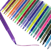BECOL – Lot de marqueurs scintillants multicolores en plastique brillant à pointe feutre pour scrapbooking