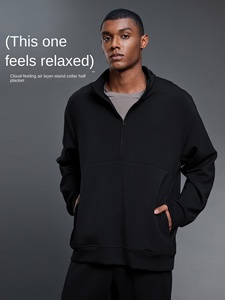 Sweat-shirts à manches régulières pour hommes Janya avec logo personnalisé, respirants, décontractés, sportifs, demi-zip, essentiels pour hommes - Product Image 4