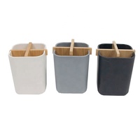 Support de rangement pour brosses à dents et stylos en bambou, écologique, biodégradable, sans plastique, anti-moisissure, pour salle de bain et bureau