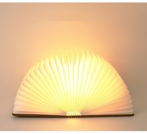 Colorato Design moderno in legno luce del libro USB ricarica <span class=keywords><strong>notte</strong></span> illuminazione a LED pagina di tornitura funzione regalo creativo - Product Image 3