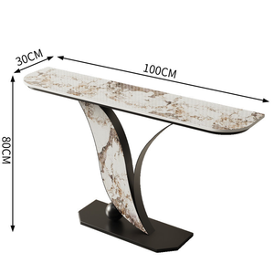 Table d'entrée, meuble d'entrée, étagère d'entrée de luxe haut de gamme en dalle de roche, style moderne et épuré pour salon - Product Image 5