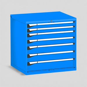 Fami Master Key Comfort <b>Drawer</b> Cabinet 7 <b>Drawers</b> 867x726x850 Mm Blue Ral5012 <b>Tool</b> Storage - Product Image 2
