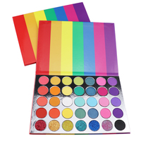 Rainbow Bright High Pigment Lidschatten-Palette 35 Glitzer farben Private Label Makeup für die Augen