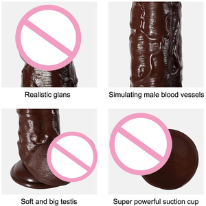 Großhandel Big Super Long Super Thick 26CM Großer Saugnapf <span class=keywords><strong>Penis</strong></span> Weibliche Masturbation 11 Zoll Brown <span class=keywords><strong>Dildo</strong></span> Sexspielzeug für Frauen - Product Image 4