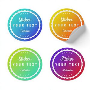 Étiquettes personnalisées rondes holographiques durables en textile et tissu de 2 pouces, autocollants personnalisés pour bocaux, bougies, express - Product Image 1