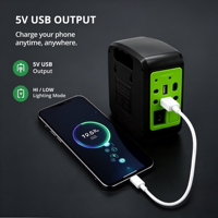 Lampe solaire portable LED, projecteur à 3 ampoules, 6000 mAh, recharge USB, étanche IP65, camping, urgence