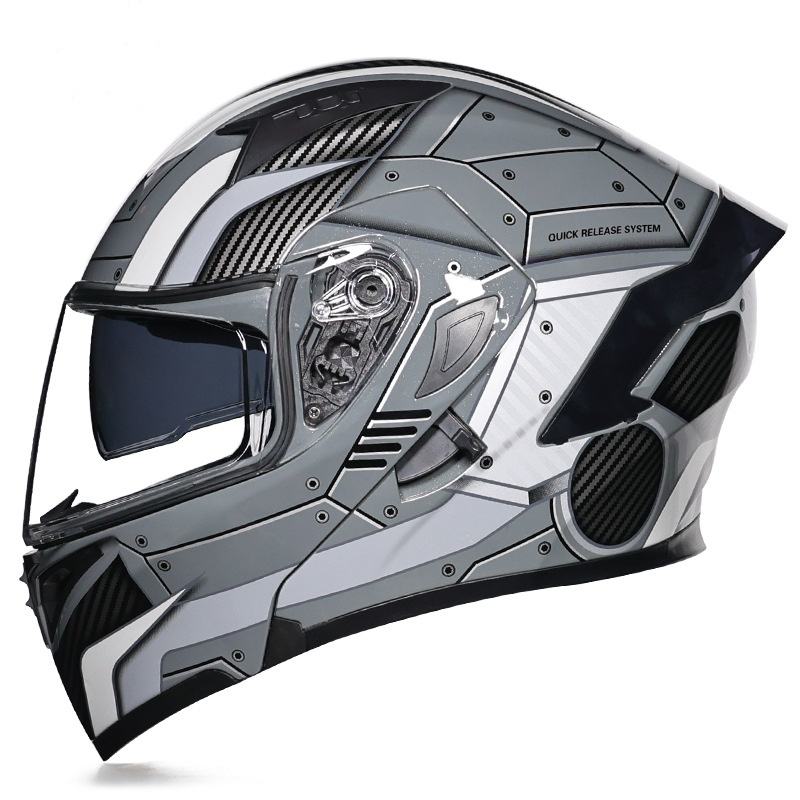 Gris estrellado con visera transparente